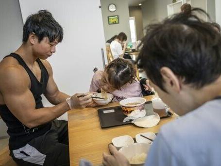 Young bodybuilders lift Japan's ailing care sector